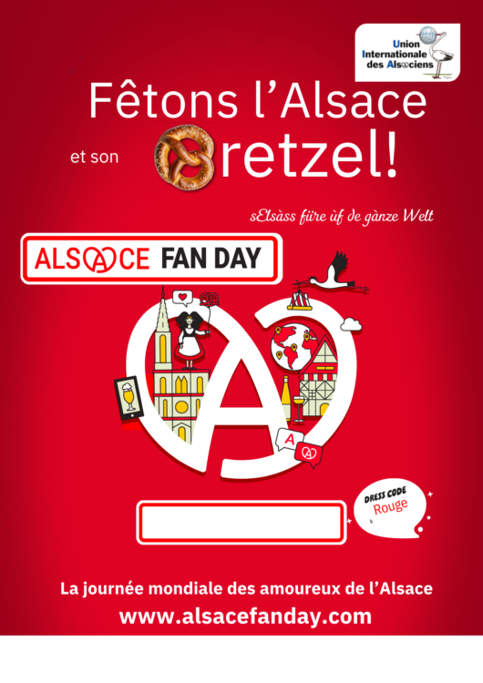 Affiche officielle de l’Alsace Fan Day 2026 : « Fêtons l’Alsace et son bretzel ! »